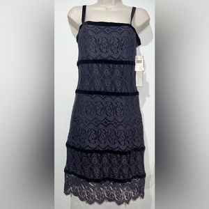NWT Warren Petites Navy Blue Lace Dress